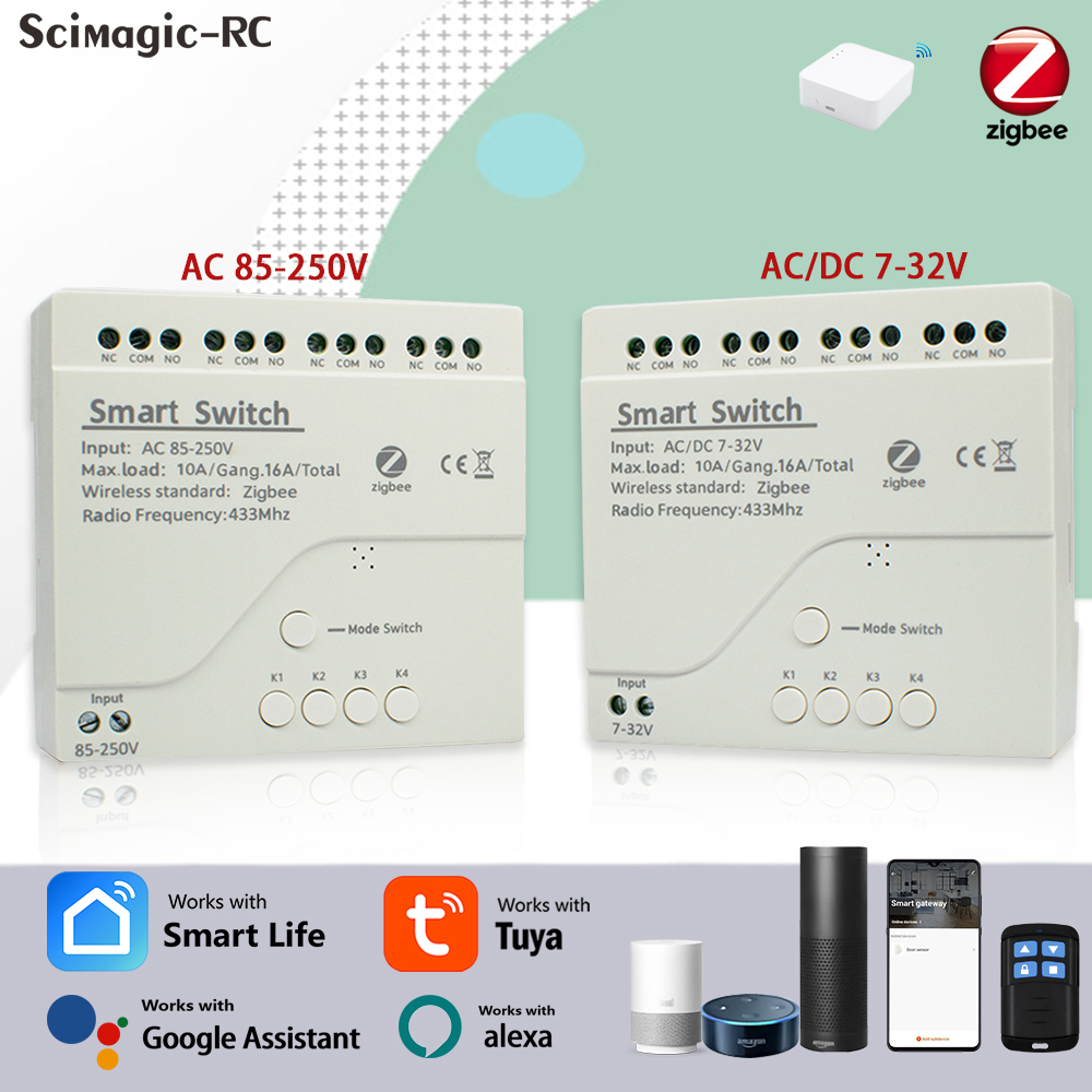 Smart Relay Tuya - 4CH Zigbee Tuya Smart Home Relais