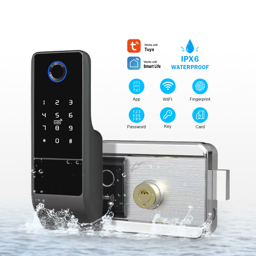 Tuya Smart - Wasserdichtes Tuya APP WiFi-Schloss, doppelseitiges elektronisches