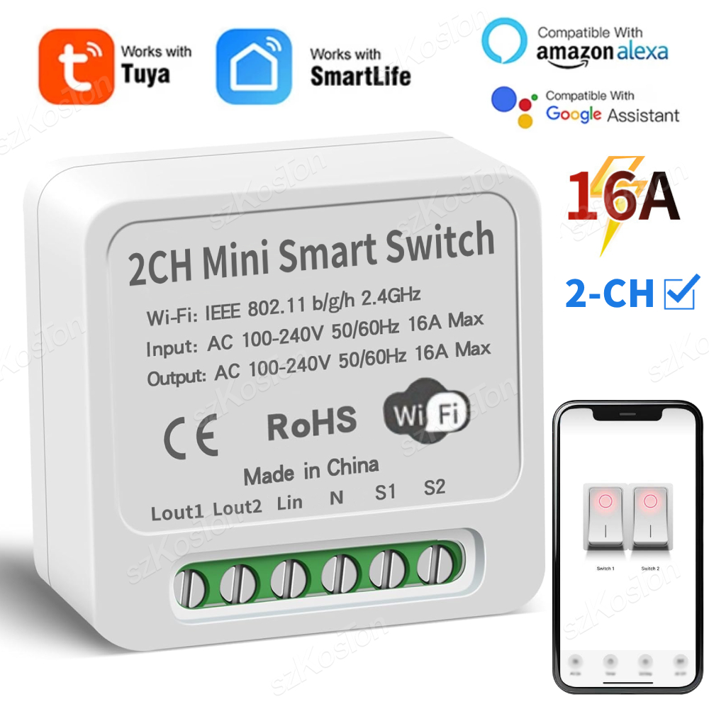 Smart Relay Tuya - 16A Tuya WiFi Smart Switch Modul