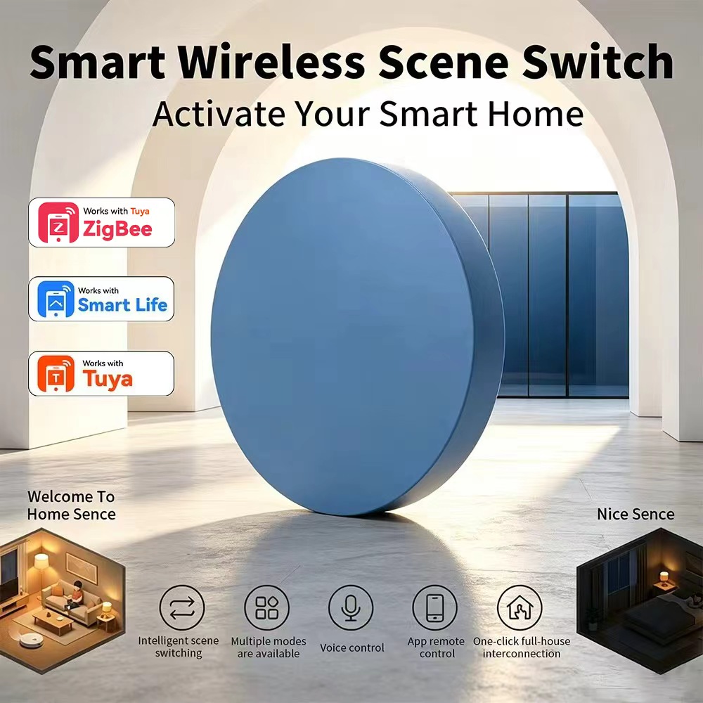 Smart Relay Tuya - Zigbee Smart-Szenen-Druckknopf Kompatibel mit Tuya Smart