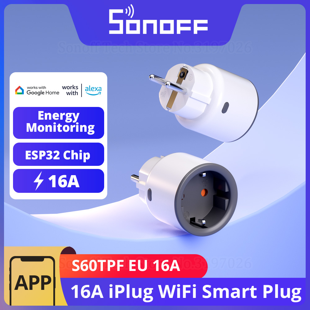 Shelly Plug - SONOFF S60 EU 16A IPlug WLAN-Smart-Steckdose